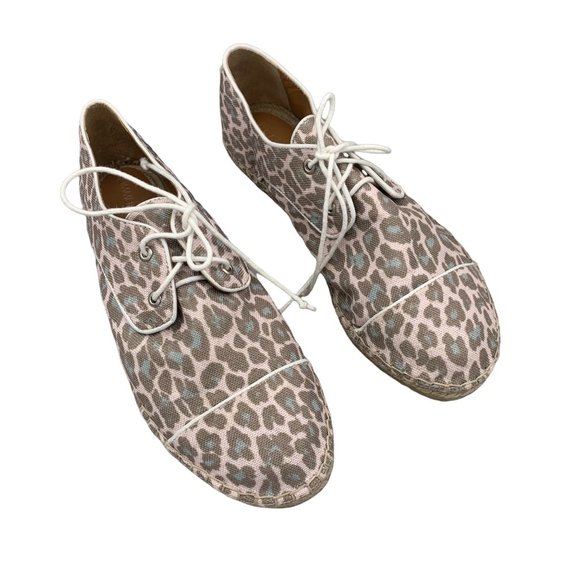 Zimmermann Leopard Print Fabric Lace-Up Espadrilles Size 8 - Picture 7 of 9